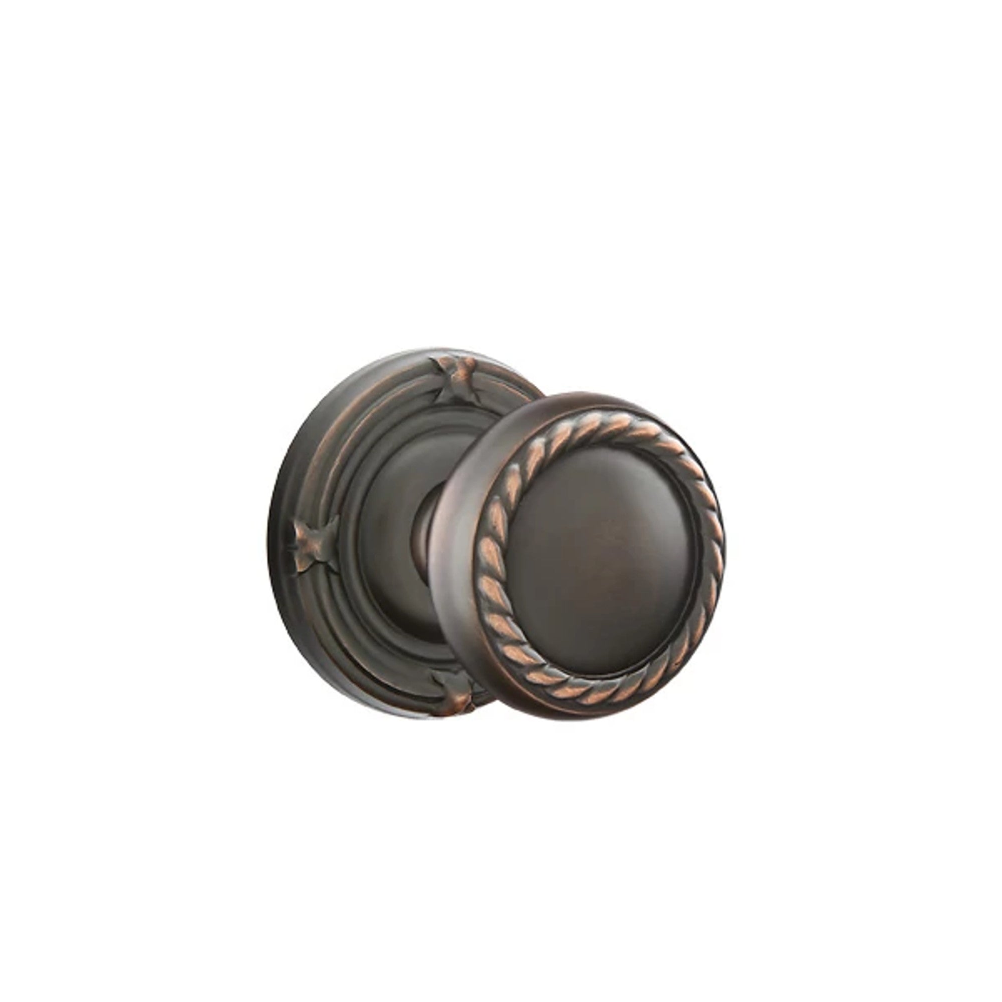 Emtek Rope Knob with Ribbon & Reed Rosette in Oil Rubbed Bronze