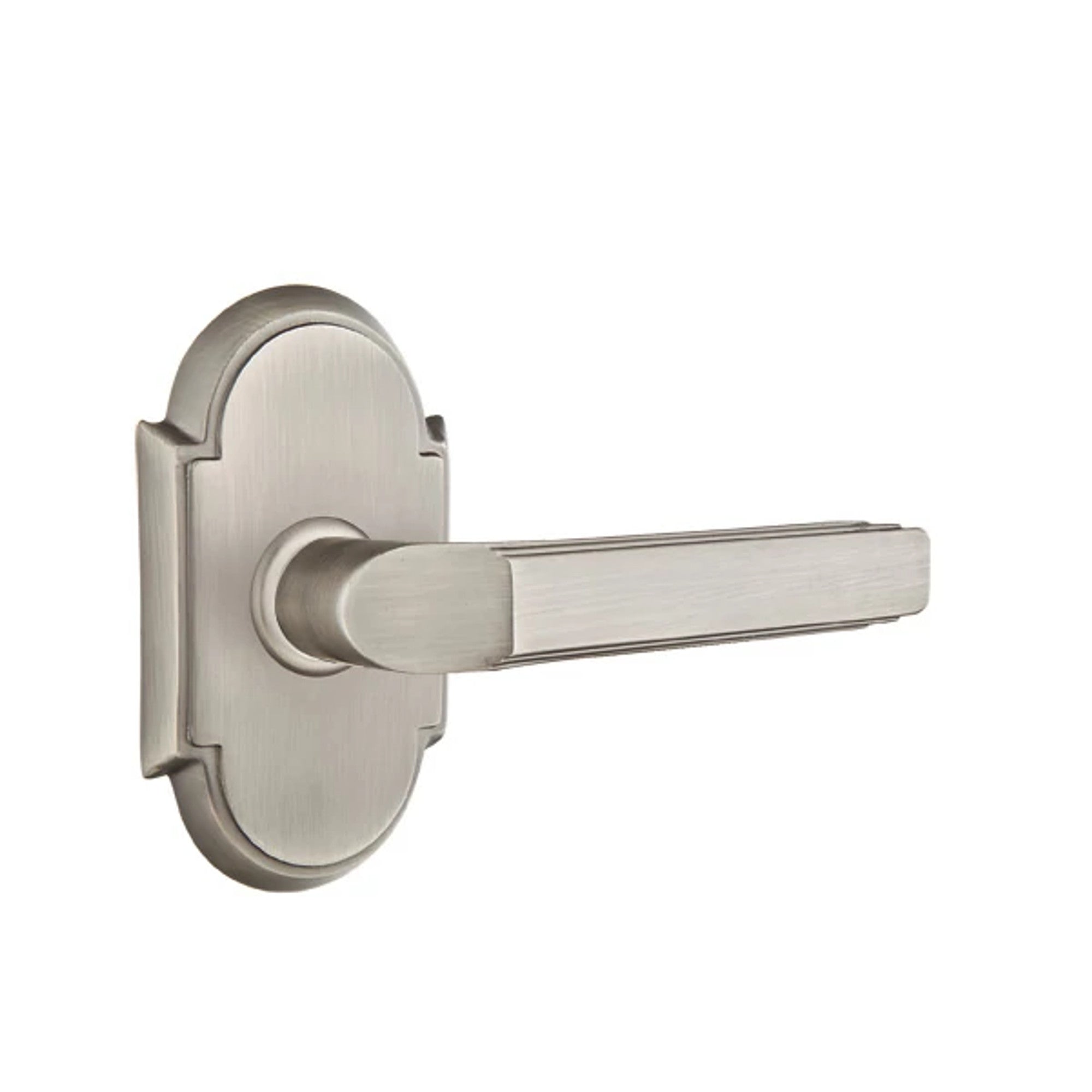 Emtek Milano Lever with #8 Rosette in Pewter