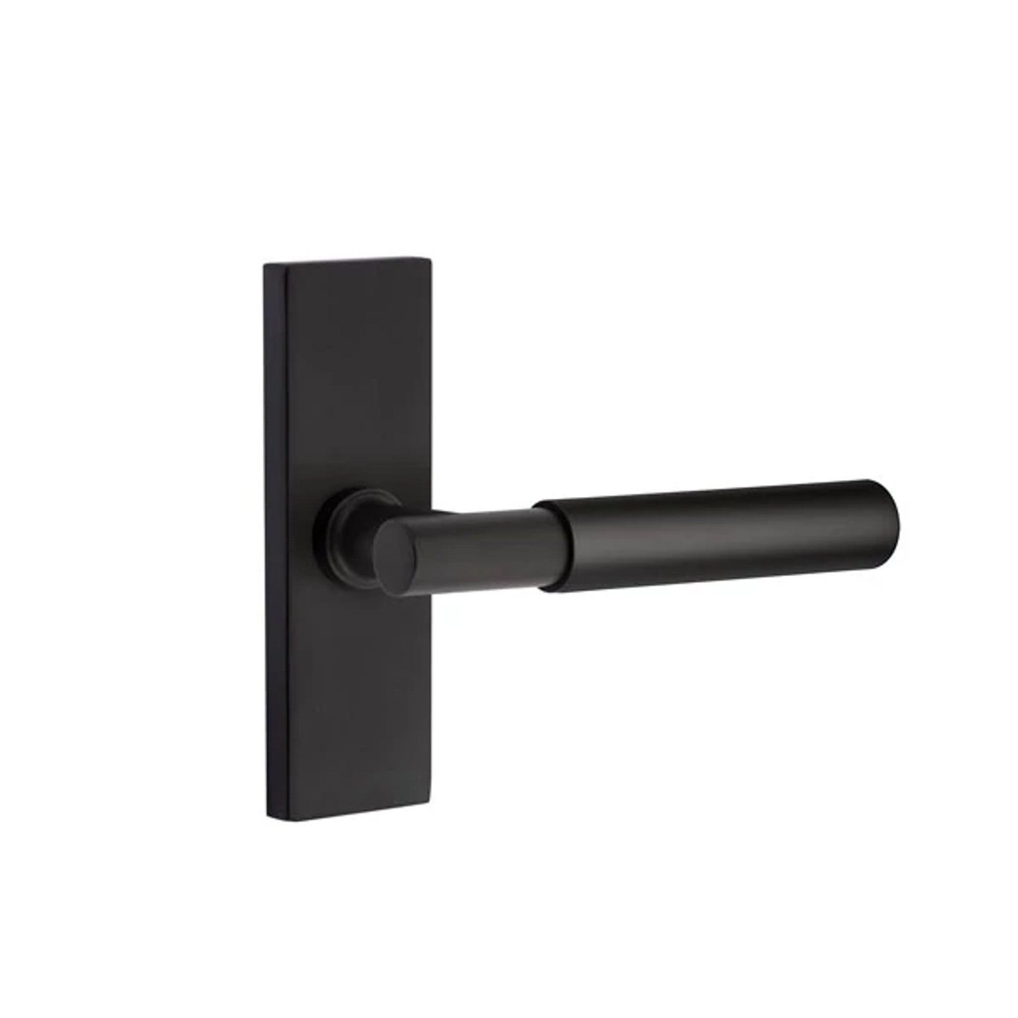 Emtek Myles Lever with Stretto 1-1/2" x 5" in Flat Black