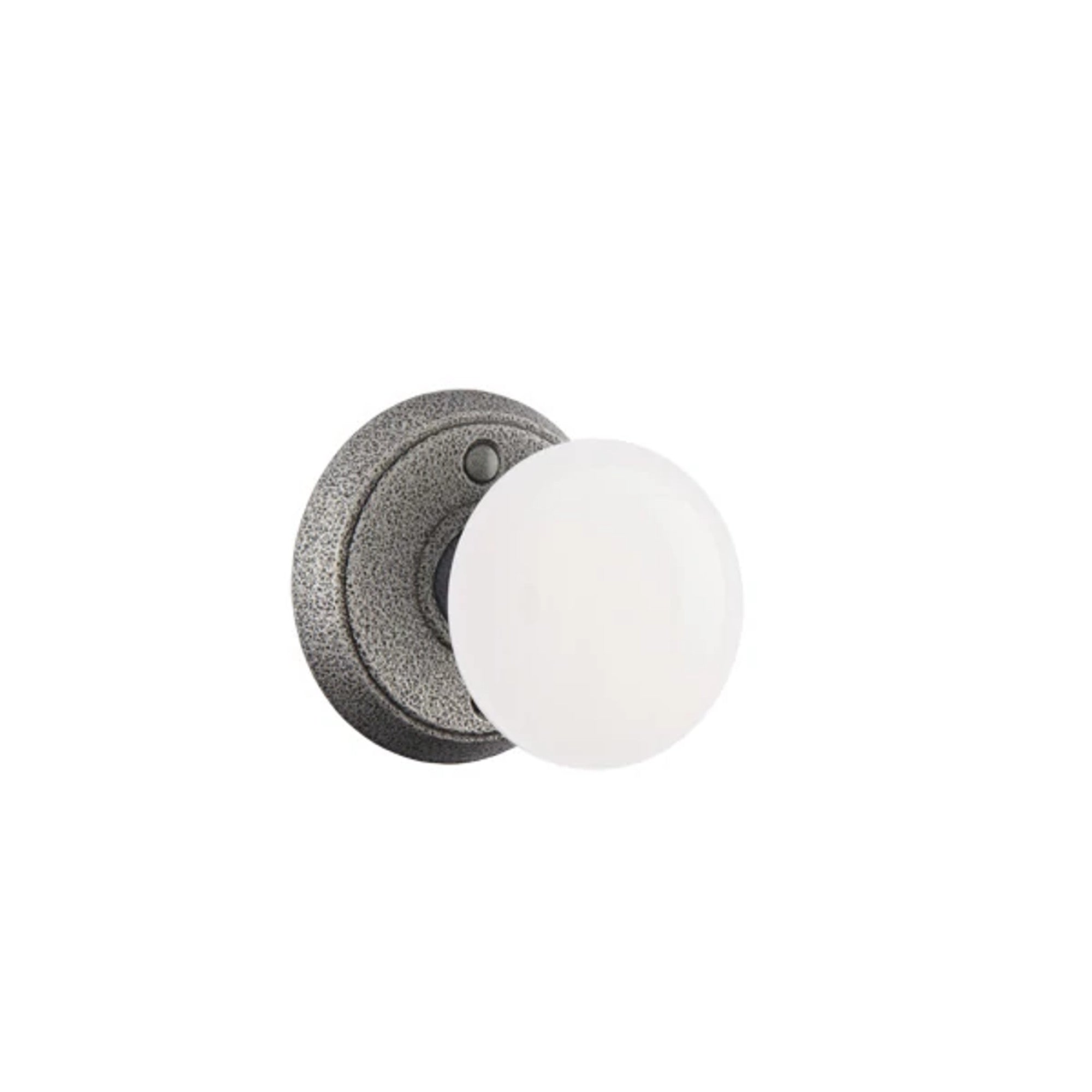 Emtek Madison Ivory Knob with #2 Rosette in Satin Steel