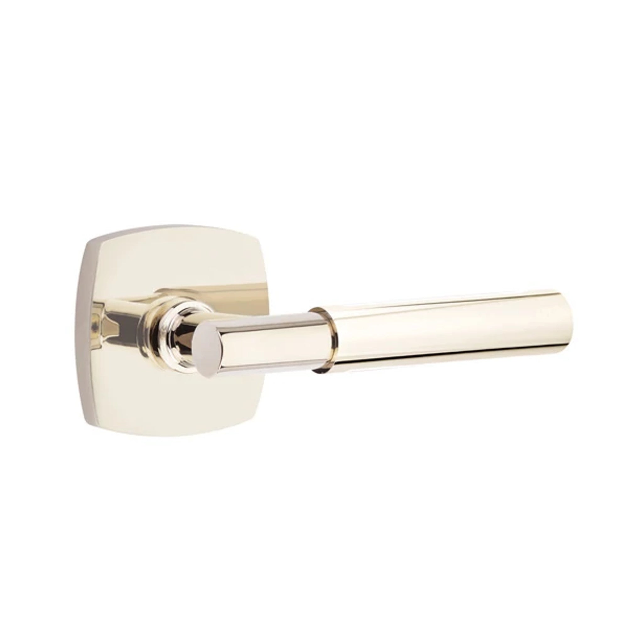 Emtek Myles Lever with Urban Modern Rosette in Polished Nickel
