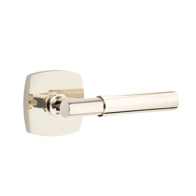 Emtek Myles Lever with Urban Modern Rosette in Polished Nickel