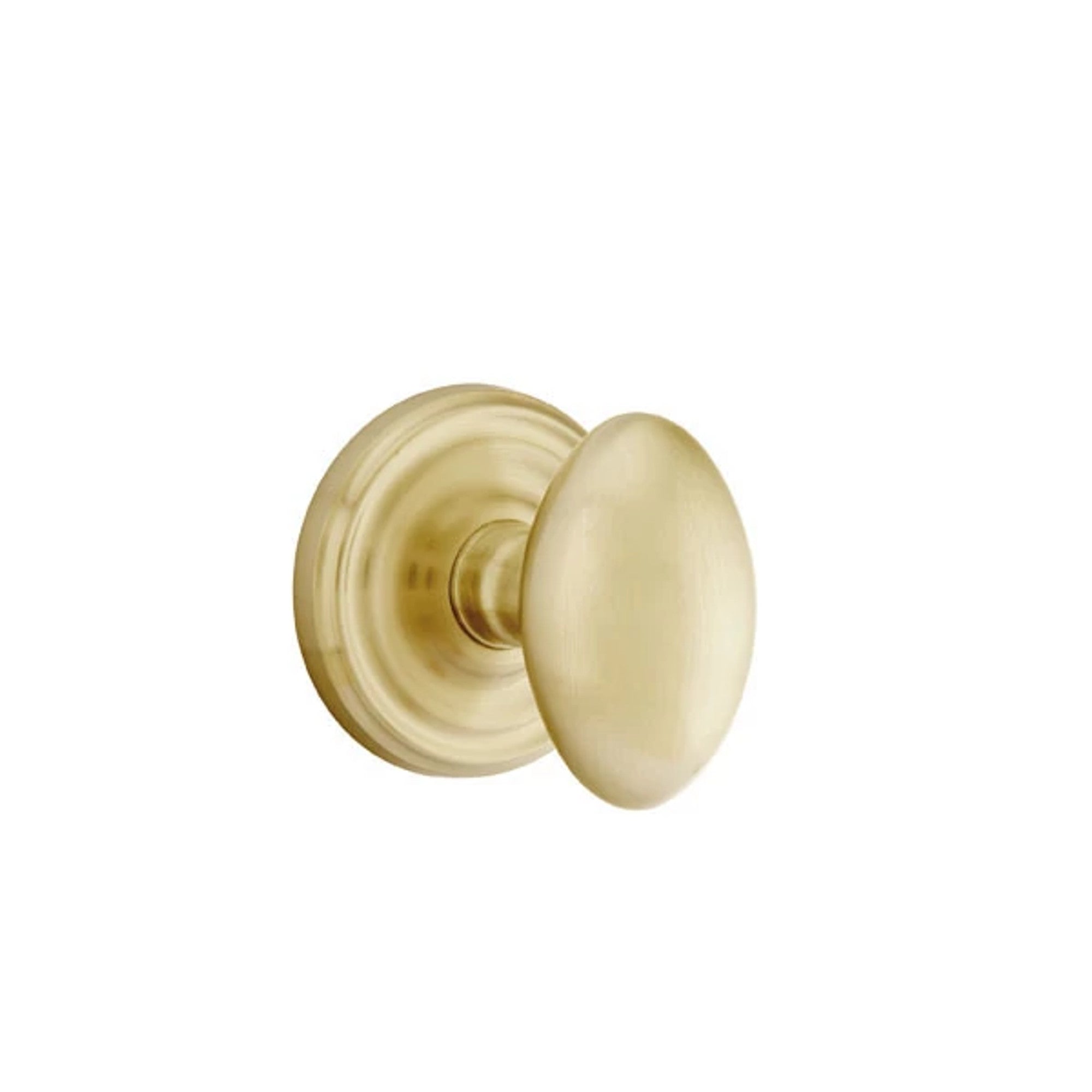 Emtek Egg Knob with Regular Rosette in Satin Brass