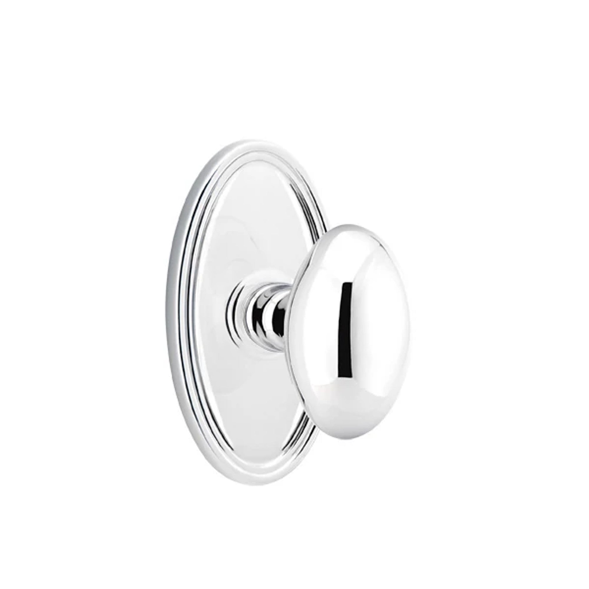Emtek Egg Knob with Oval Rosette in Polished Chrome
