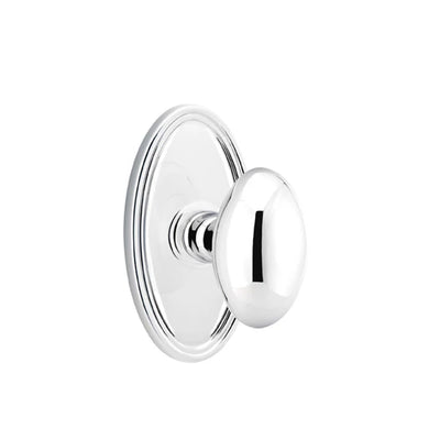 Emtek Egg Knob with Oval Rosette in Polished Chrome
