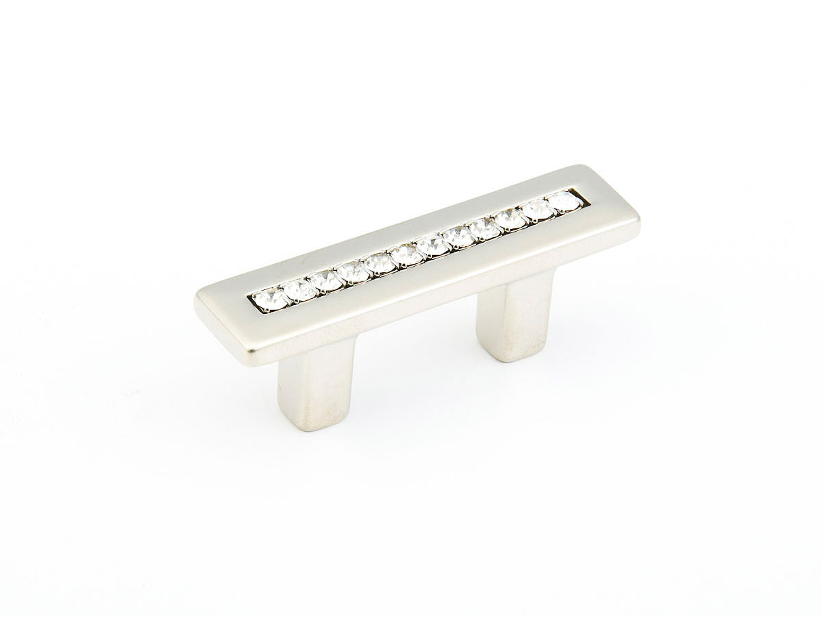 Schaub SkyeVale 1-1/4" C-C Crystal Pull in Satin Nickel