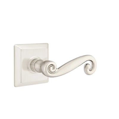 Emtek Rustic Lever with Quincy Rosette in Satin Nickel