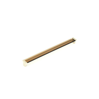 Schaub Positano 12-5/8" C-C Pull in Satin Nickel with Smoke Glass