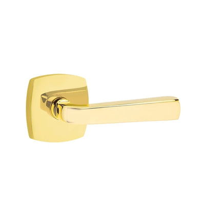 Emtek Sion Lever with Urban Modern Rosette in Unlacquered Brass