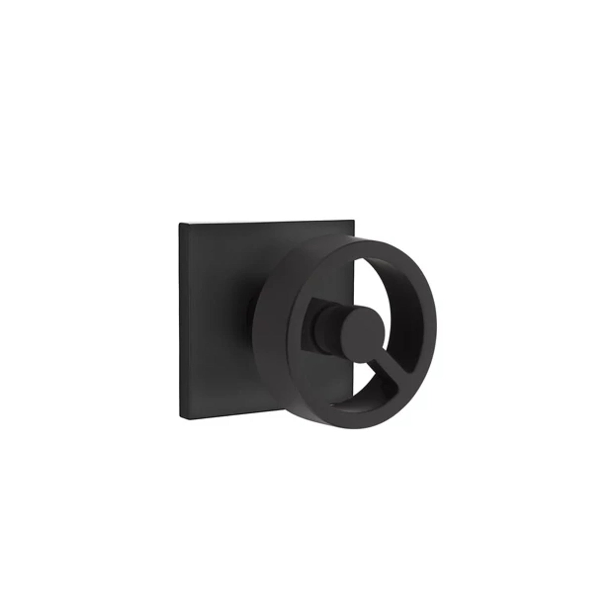 Emtek Spoke Knob with Square Rosette in Flat Black
