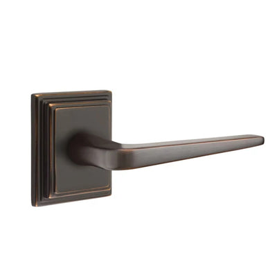 Emtek Athena Lever with Wilshire Rosette in Oil Rubbed Bronze