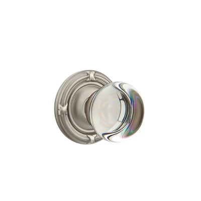 Emtek Providence Glass Knob with Ribbon & Reed Rosette in Pewter