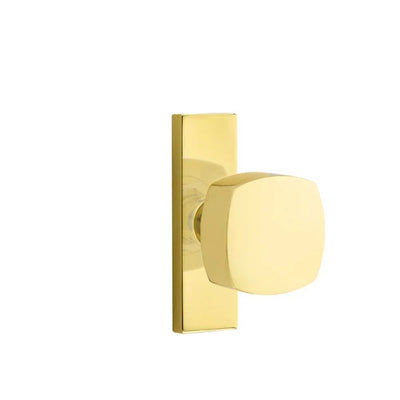 Emtek Freestone Knob with Stretto 1-1/2" x 5" in Unlacquered Brass