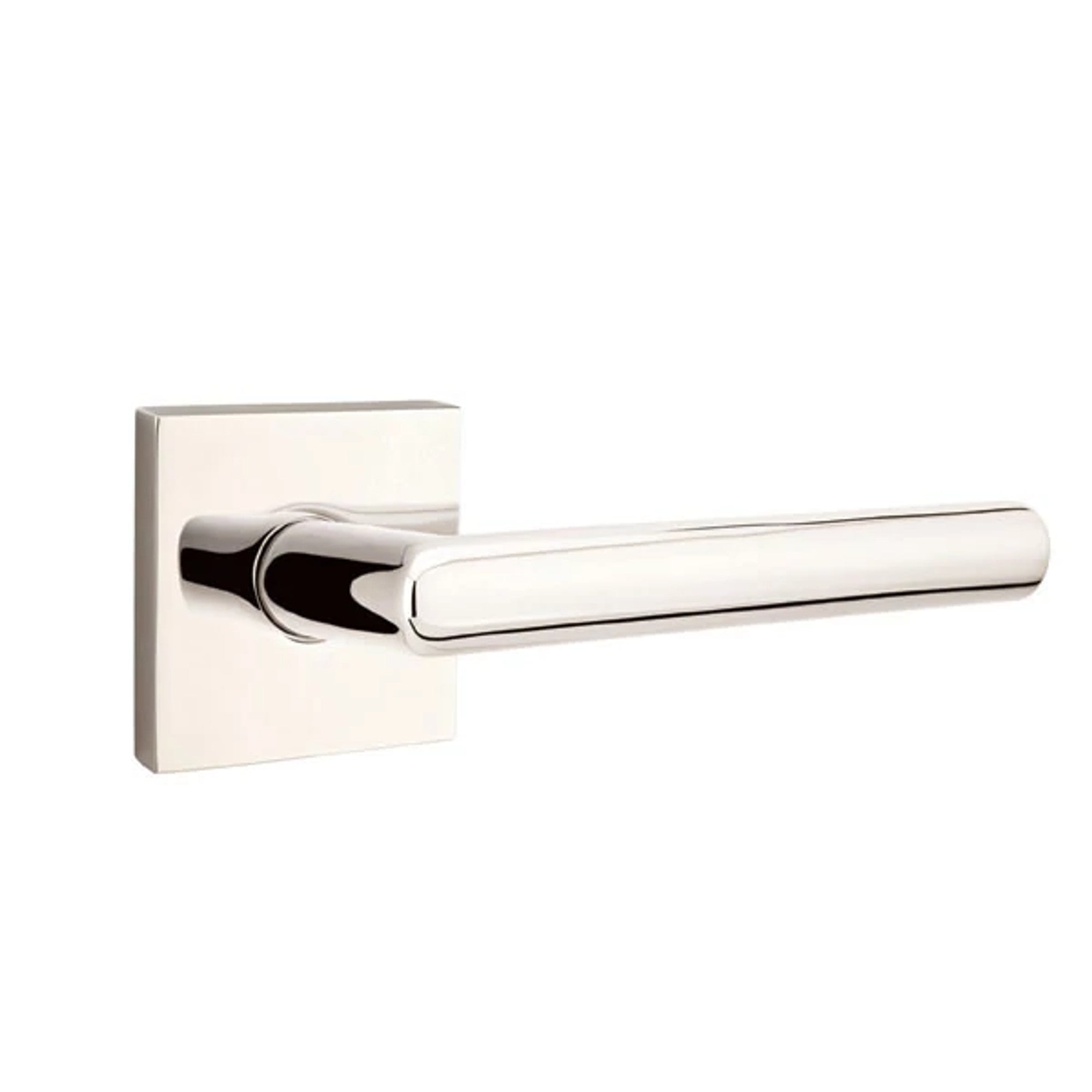 Emtek Stuttgart Lever with Square Rosette in Polished Nickel