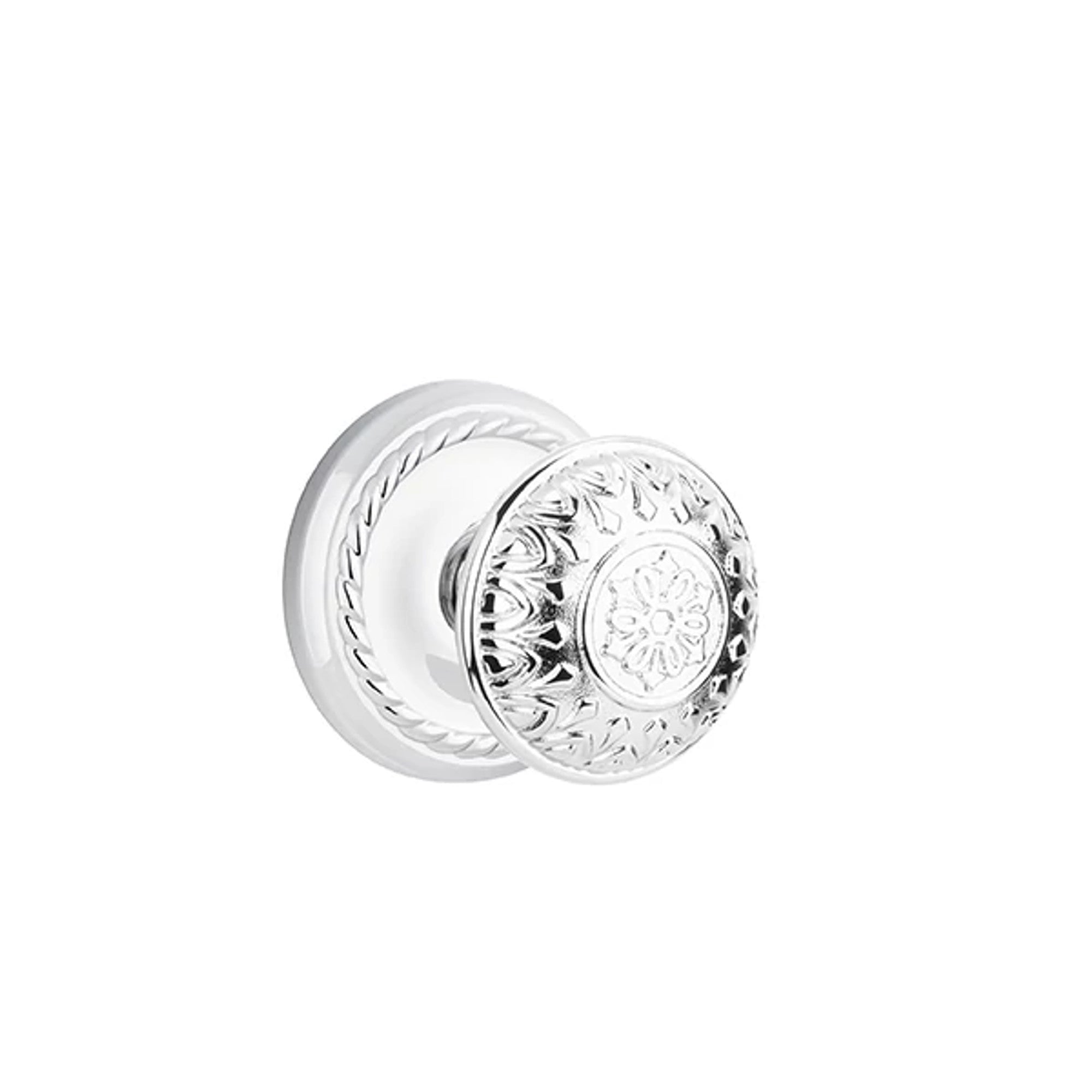 Emtek Lancaster Knob with Rope Rosette in Polished Chrome