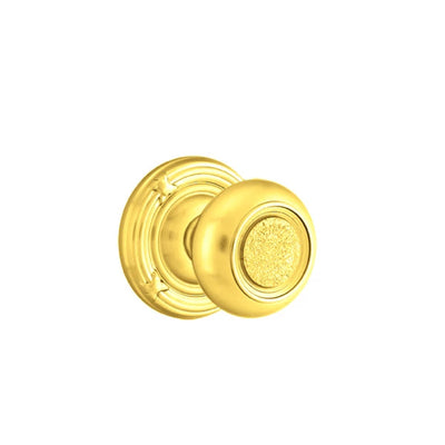 Emtek Belmont Knob with Ribbon & Reed Rosette in Polished Brass