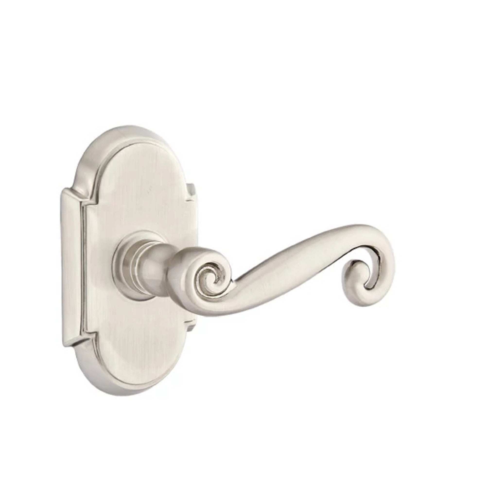 Emtek Rustic Lever with #8 Rosette in Satin Nickel