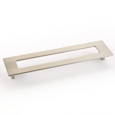 Schaub Finestrino 7-1/2" C-C Flat Rectangle Pull in Satin Nickel