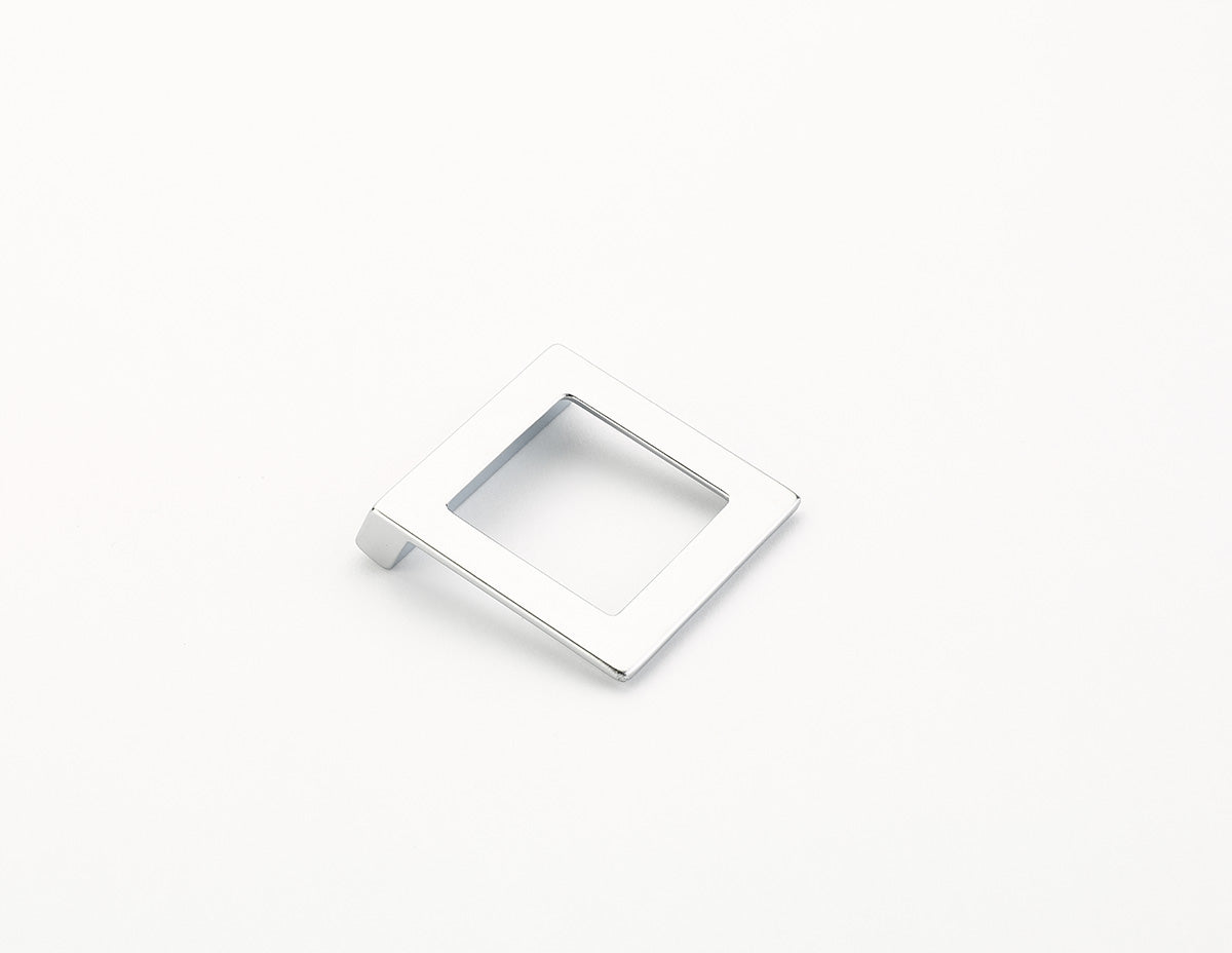 Schaub Finestrino 1-1/4" C-C Angled Square Pull in Matte Chrome