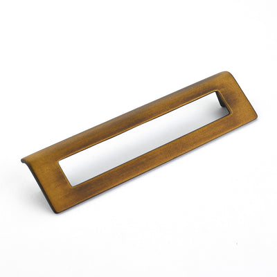 Schaub Finestrino 6-5/16" C-C Angled Rectangle Pull in Burnished Bronze