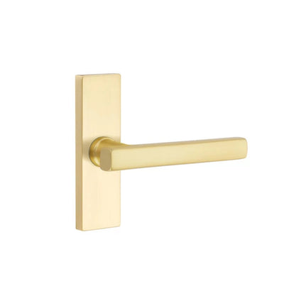 Emtek Freestone Lever with Stretto 1-1/2" x 5" in Satin Brass