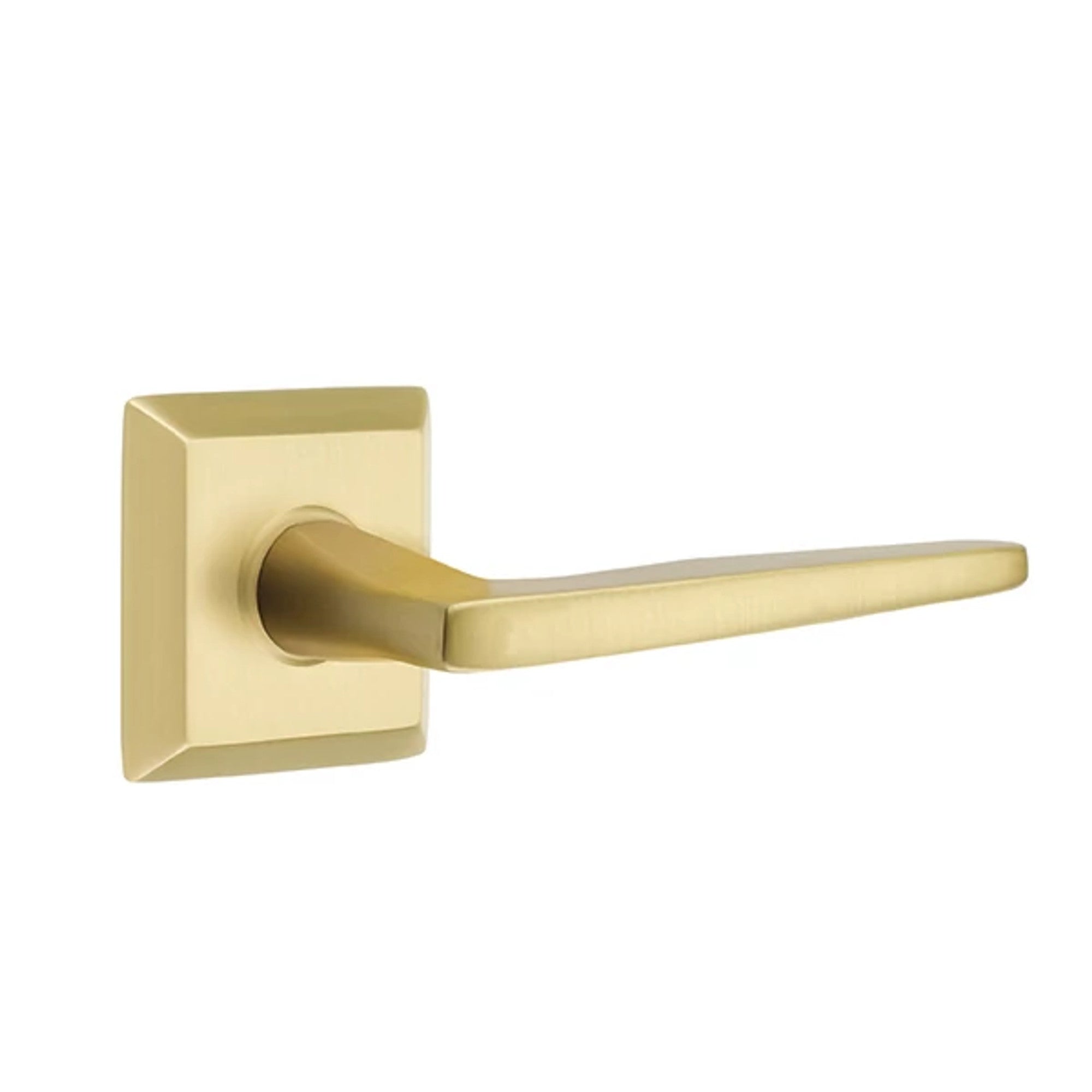 Emtek Hermes Lever with Quincy Rosette in Satin Brass