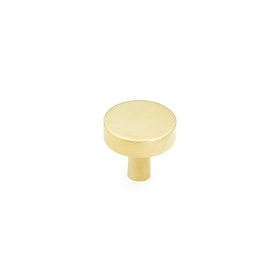 Schaub Haniburton 1-1/4" Round Knob in Unlacquered Brass