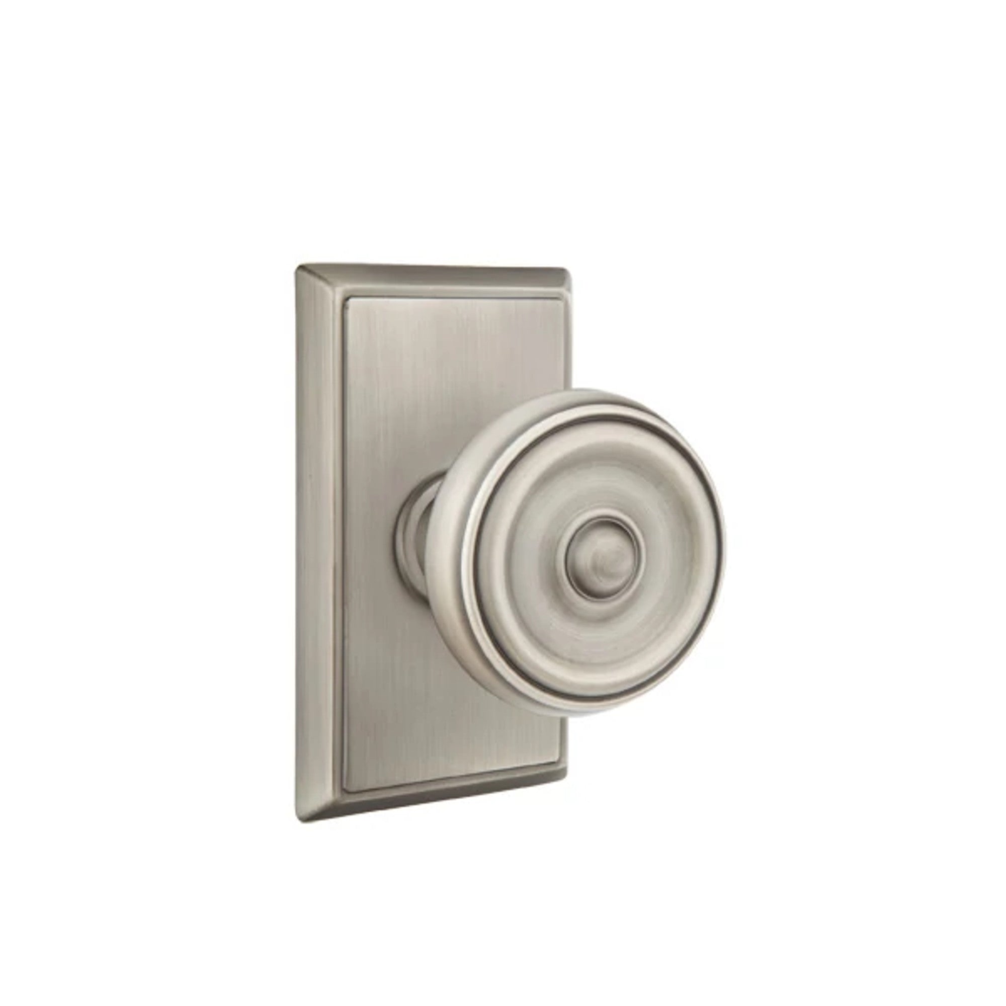 Emtek Waverly Knob with Rectangular Rosette in Pewter