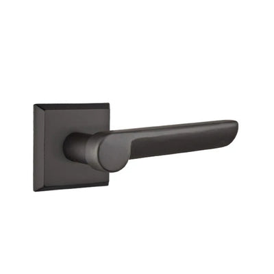 Emtek Aurora Lever with #6 Rosette in Flat Black Bronze
