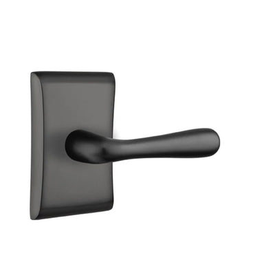 Emtek Basel Lever with Neos Rosette in Flat Black