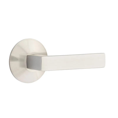 Emtek Dumont Lever with Modern Rosette in Satin Nickel