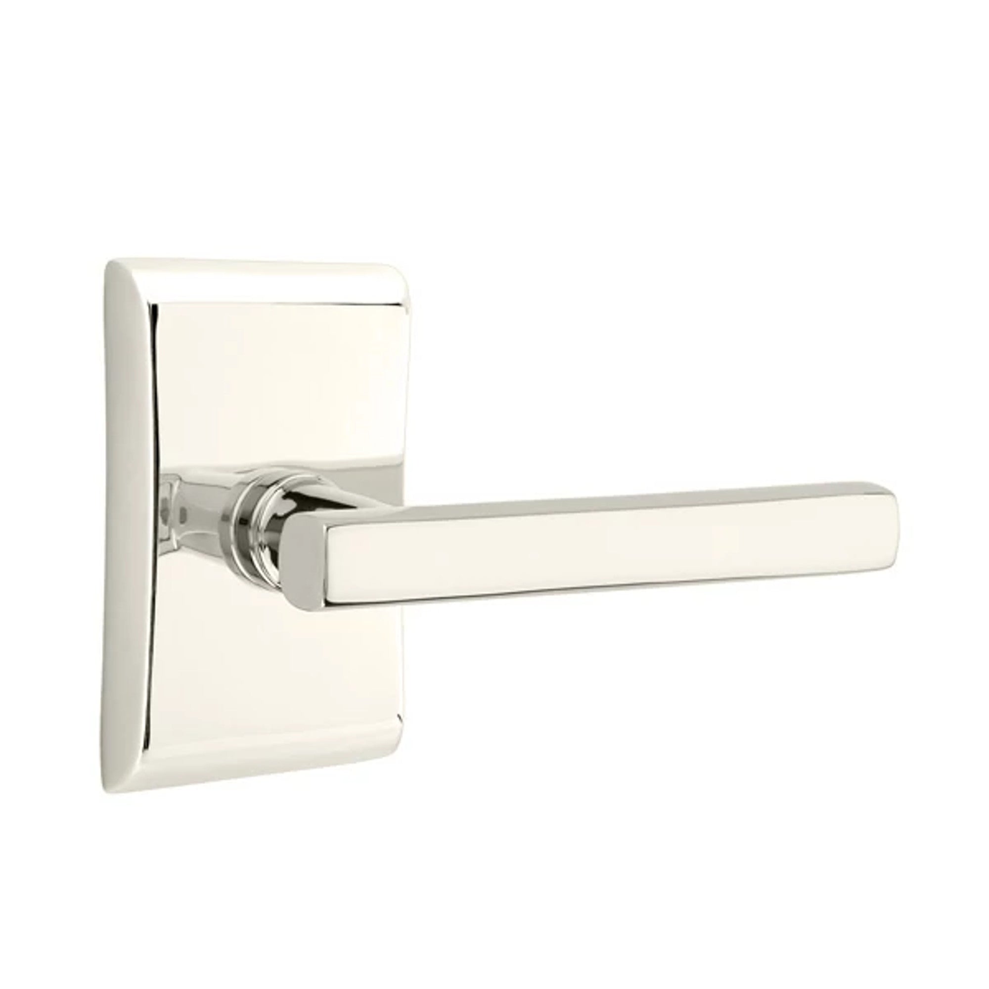 Emtek Freestone Lever with Neos Rosette in Polished Nickel