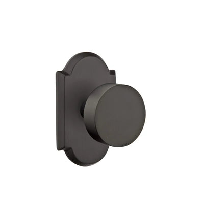 Emtek Round Bronze Knob with #1 Rosette in Flat Black Bronze