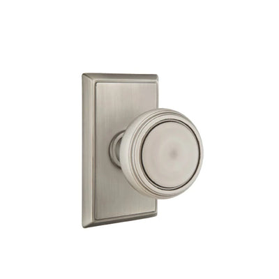 Emtek Norwich Knob with Rectangular Rosette in Pewter