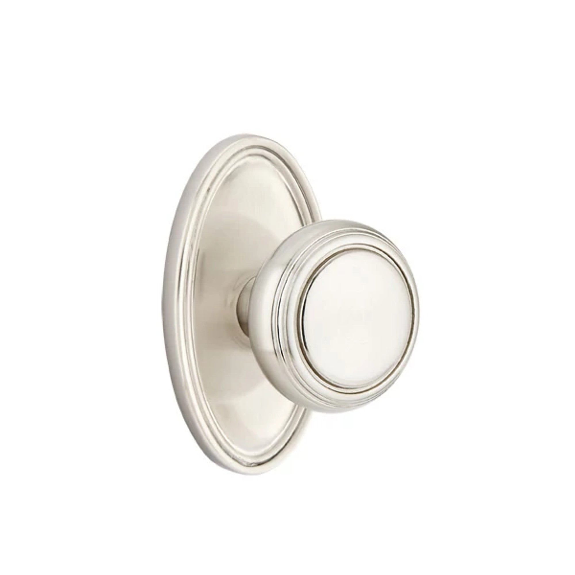 Emtek Norwich Knob with Oval Rosette in Satin Nickel