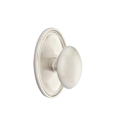 Emtek Egg Knob with Oval Rosette in Satin Nickel