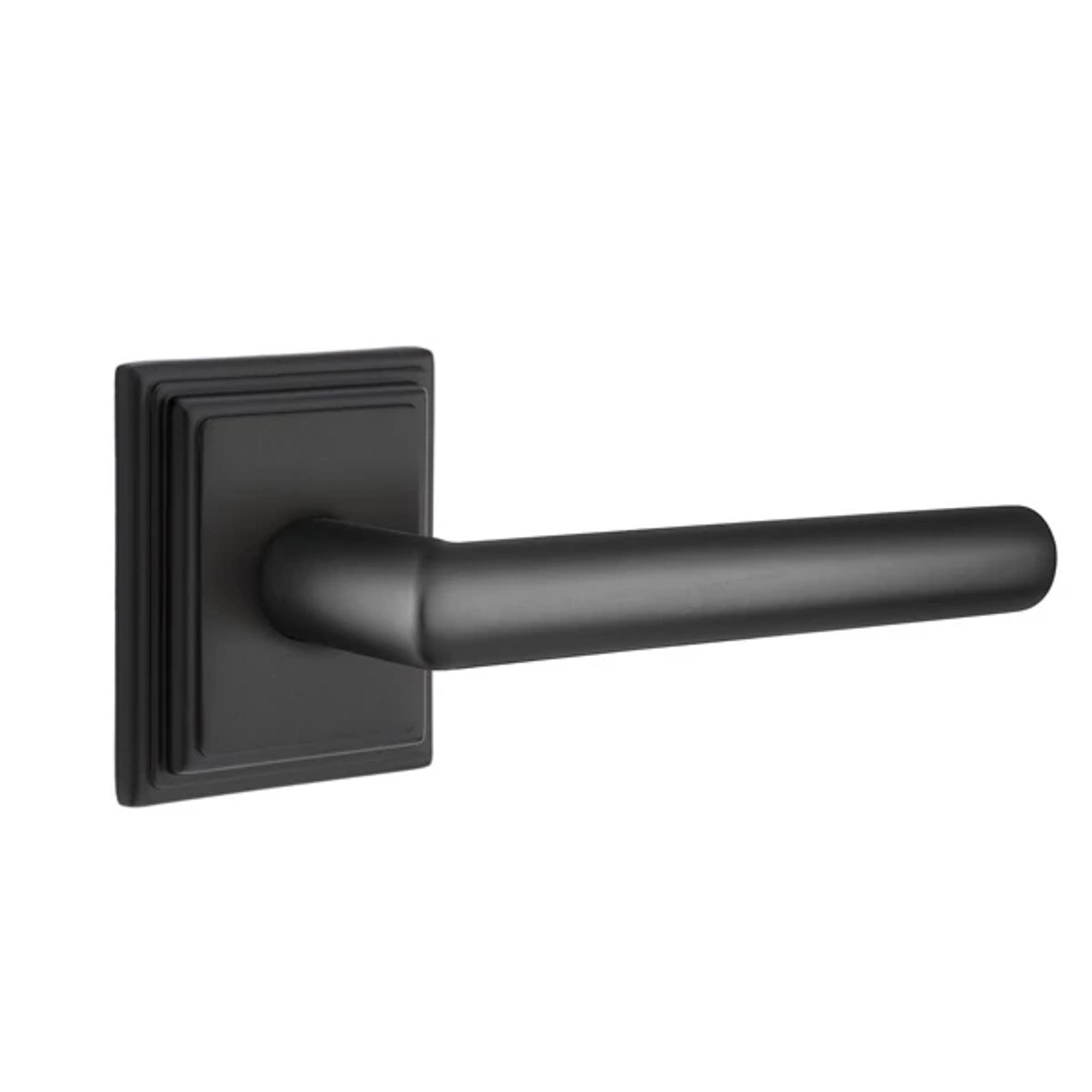Emtek Stuttgart Lever with Wilshire Rosette in Flat Black