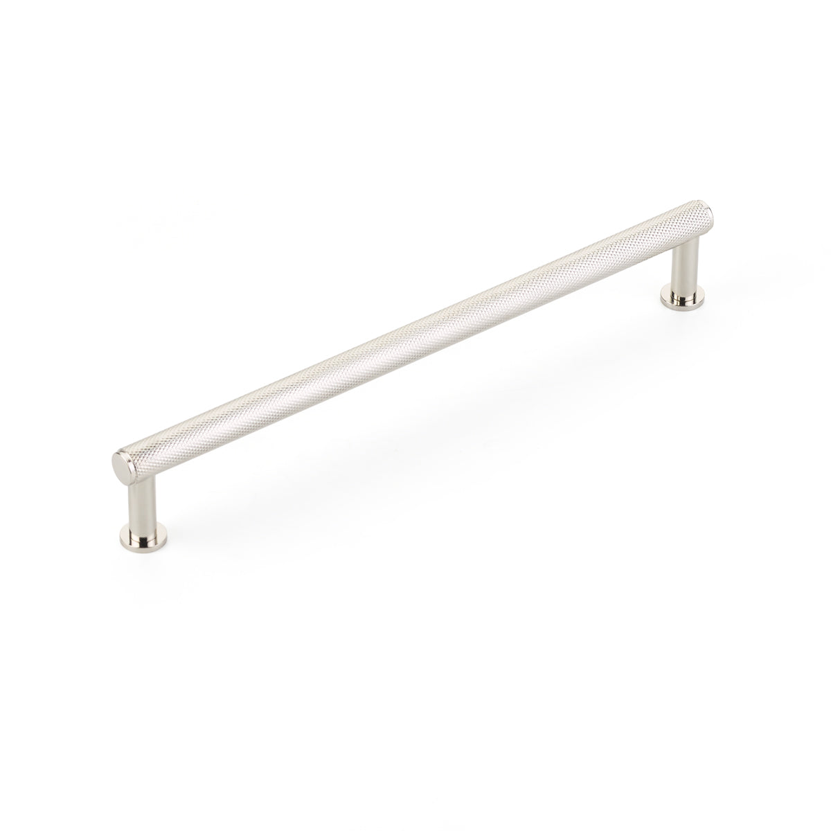Schaub Pub House Knurled 8" C-C Knurled Pull in Polished Nickel