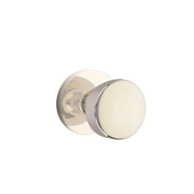 Emtek Laurent Knob with Disk Rosette in Polished Nickel