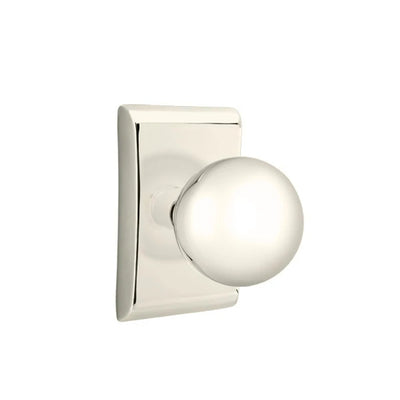 Emtek Orb Knob with Neos Rosette in Polished Nickel