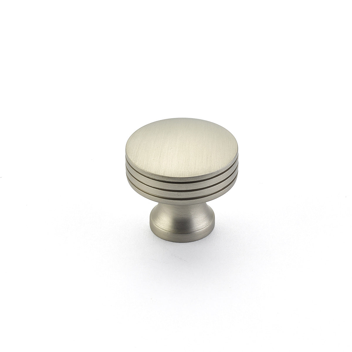 Schaub Menlo Park 1-1/4" Ridged Knob in Satin Nickel
