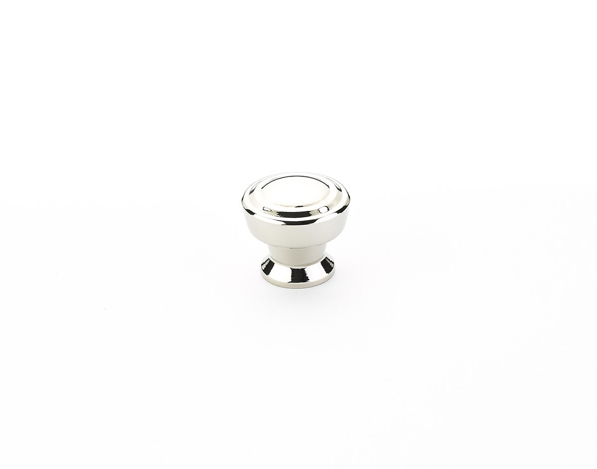Schaub Menlo Park 1-1/4" Stepped Round Knob in Polished Nickel