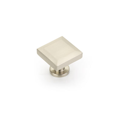 Schaub Heathrow 1-1/4" Square Knob in Brushed Nickel