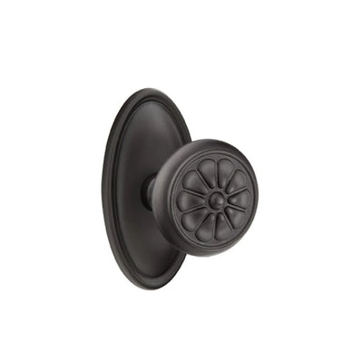 Emtek Petal Knob with #14 Rosette in Flat Black Bronze