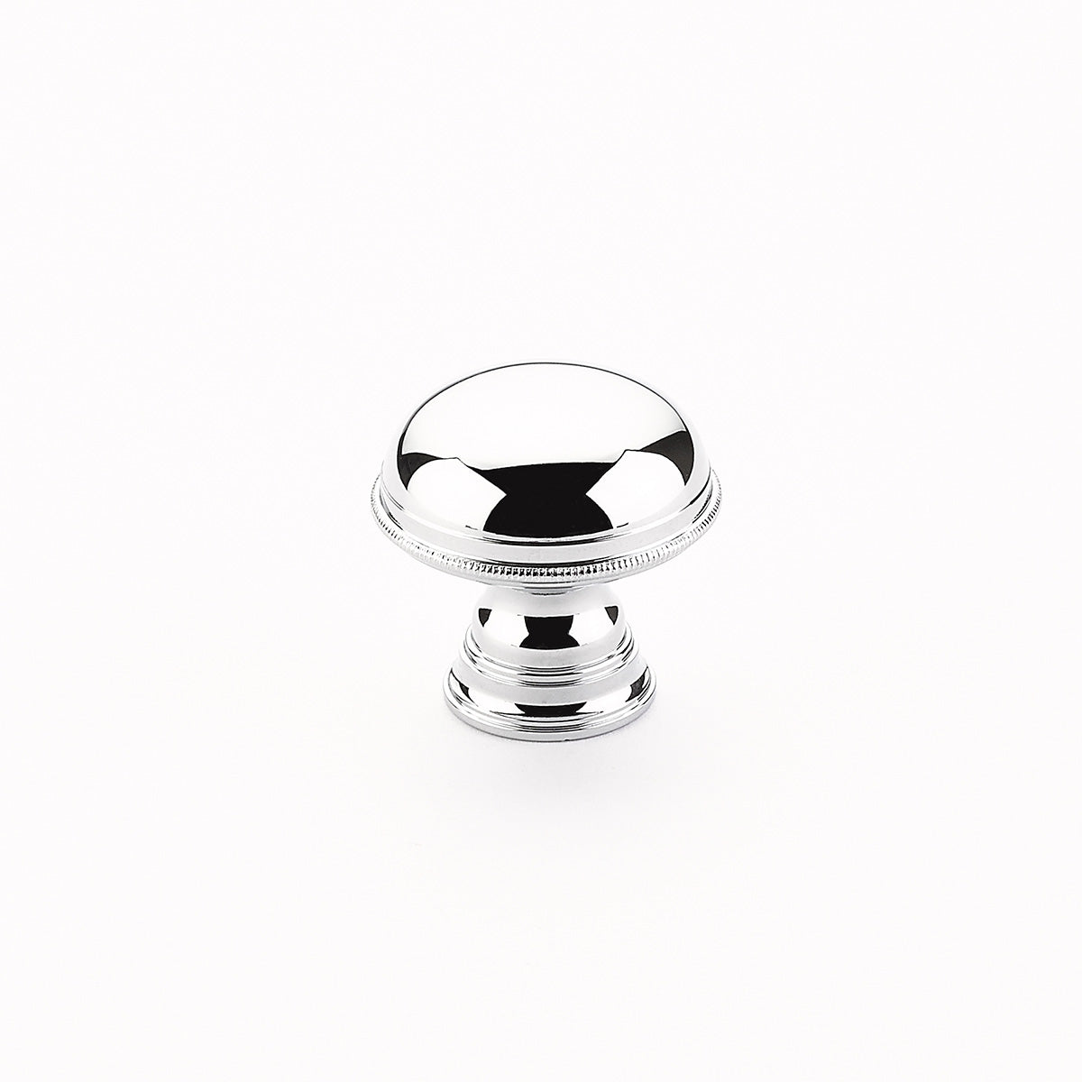 Schaub Atherton 1-1/4" Plain Knurled Edges Knob in Polished Chrome