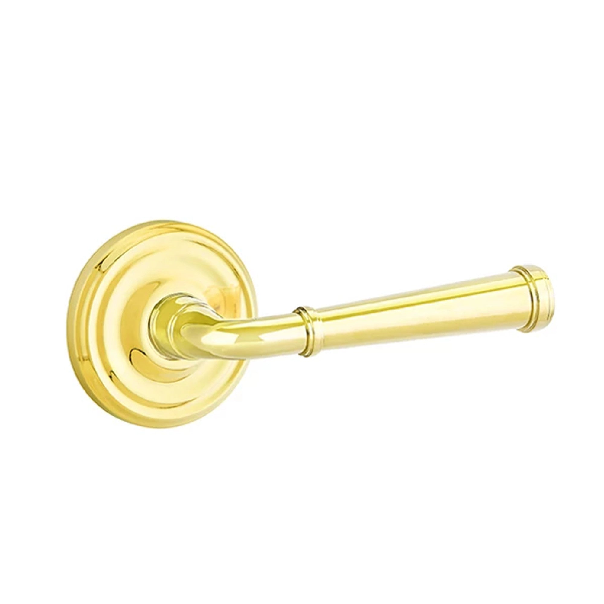 Emtek Merrimack Lever with Regular Rosette in Polished Brass