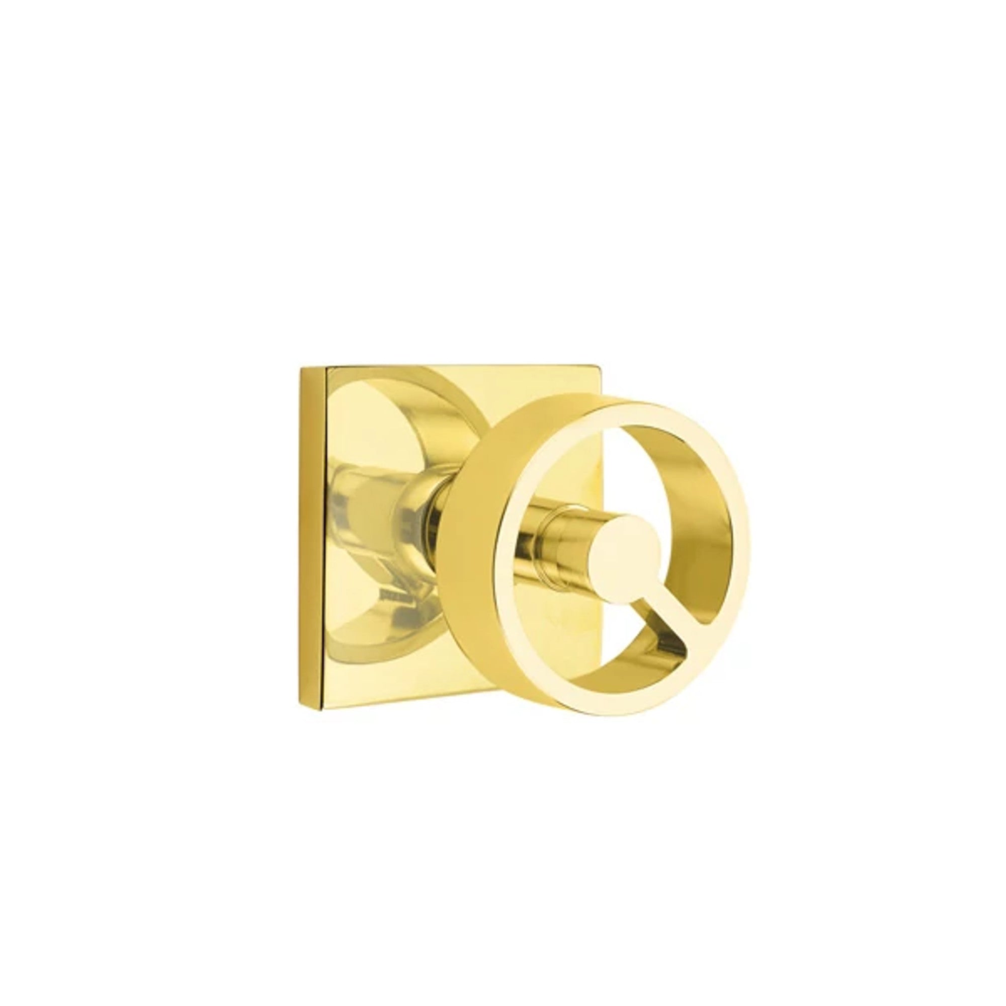 Emtek Spoke Knob with Square Rosette in Unlacquered Brass