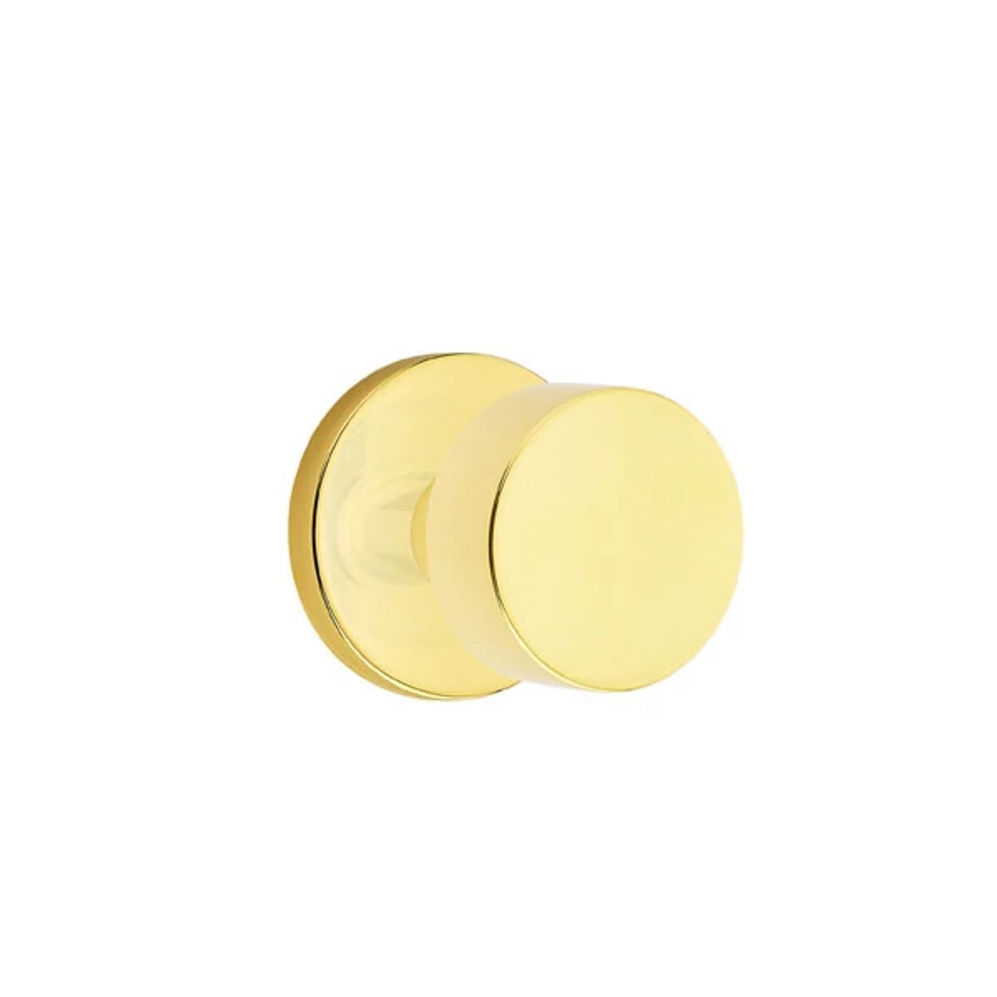 Emtek Round Knob with Disk Rosette in Unlacquered Brass