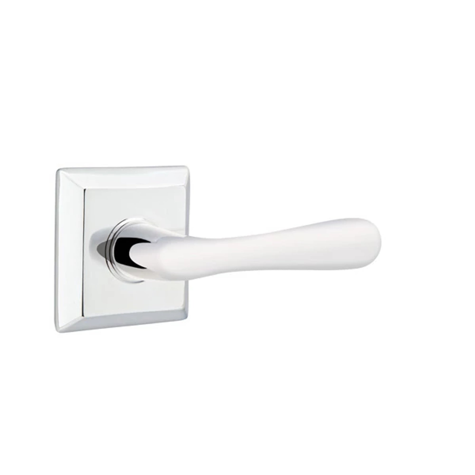 Emtek Basel Lever with Quincy Rosette in Polished Chrome