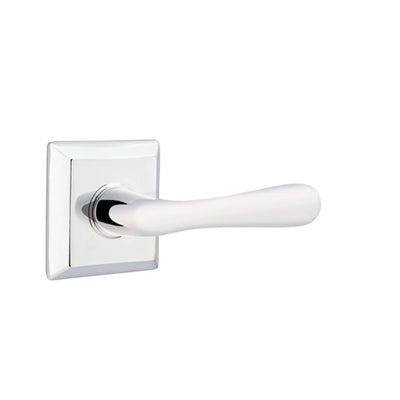 Emtek Basel Lever with Quincy Rosette in Polished Chrome